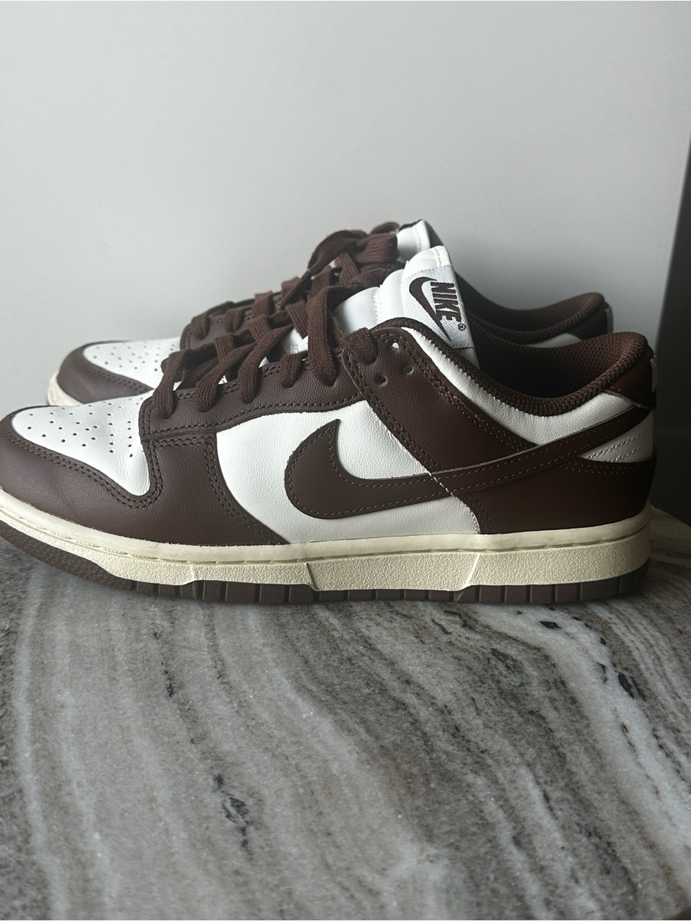 Nike Dunk Low Sneakers - Brown and White
